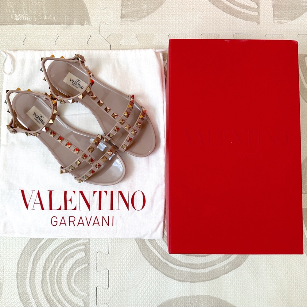 Valentino Rockstud Jelly Flat Gladiator Sandals - Picture 5 of 6